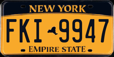 NY license plate FKI9947