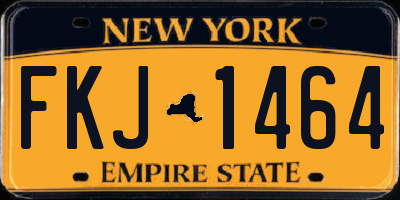 NY license plate FKJ1464