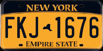 NY license plate FKJ1676