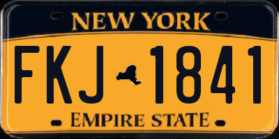 NY license plate FKJ1841