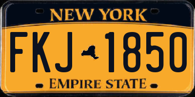 NY license plate FKJ1850