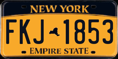 NY license plate FKJ1853