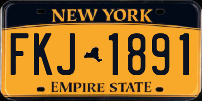 NY license plate FKJ1891