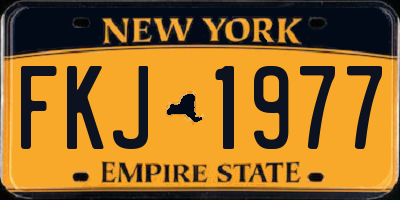 NY license plate FKJ1977