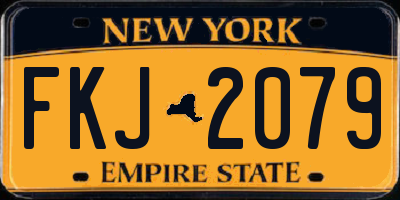 NY license plate FKJ2079