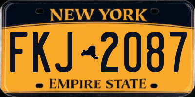 NY license plate FKJ2087