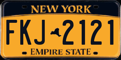 NY license plate FKJ2121