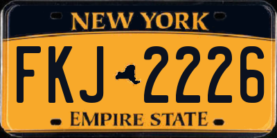NY license plate FKJ2226