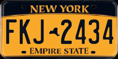 NY license plate FKJ2434