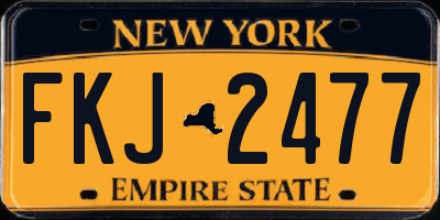 NY license plate FKJ2477