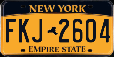 NY license plate FKJ2604