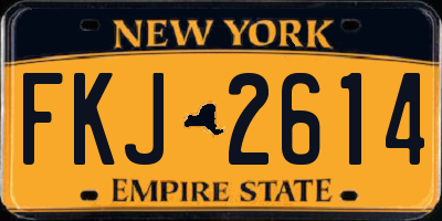 NY license plate FKJ2614