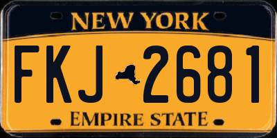 NY license plate FKJ2681