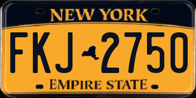 NY license plate FKJ2750