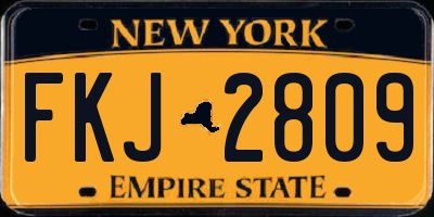 NY license plate FKJ2809