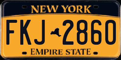 NY license plate FKJ2860
