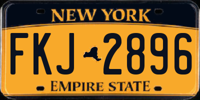 NY license plate FKJ2896