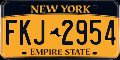 NY license plate FKJ2954
