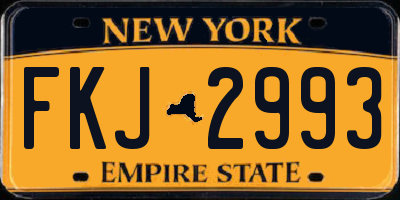 NY license plate FKJ2993