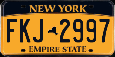 NY license plate FKJ2997