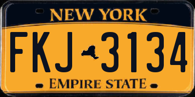 NY license plate FKJ3134