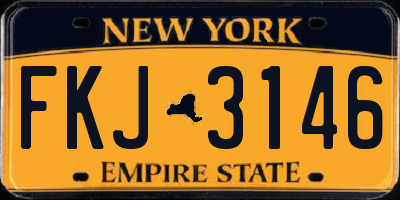 NY license plate FKJ3146