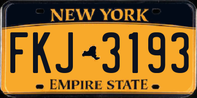 NY license plate FKJ3193