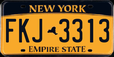 NY license plate FKJ3313