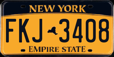 NY license plate FKJ3408