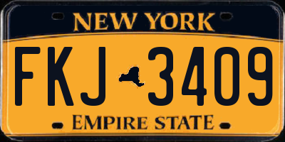 NY license plate FKJ3409