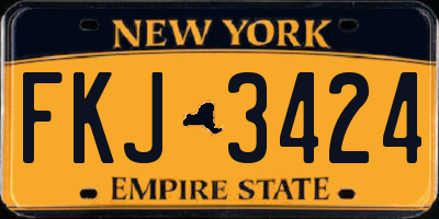 NY license plate FKJ3424