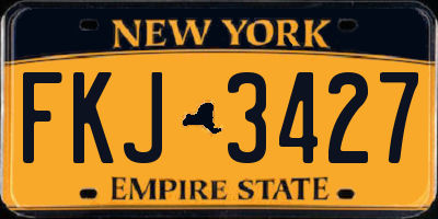 NY license plate FKJ3427