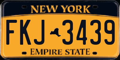 NY license plate FKJ3439