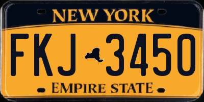 NY license plate FKJ3450
