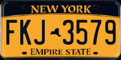 NY license plate FKJ3579