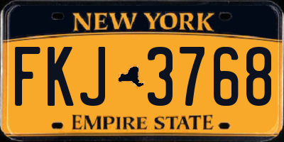NY license plate FKJ3768