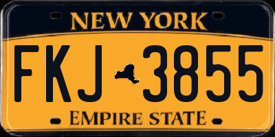 NY license plate FKJ3855