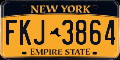 NY license plate FKJ3864