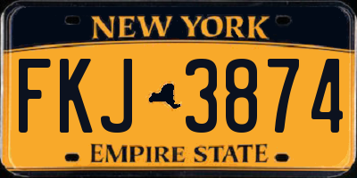 NY license plate FKJ3874