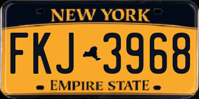 NY license plate FKJ3968