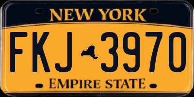 NY license plate FKJ3970