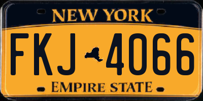 NY license plate FKJ4066