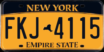 NY license plate FKJ4115