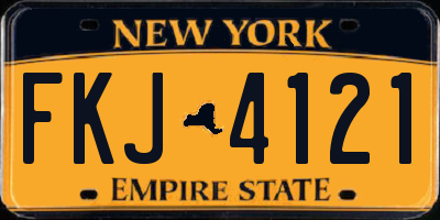 NY license plate FKJ4121