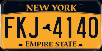 NY license plate FKJ4140