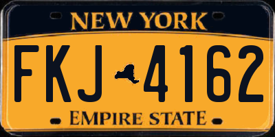 NY license plate FKJ4162