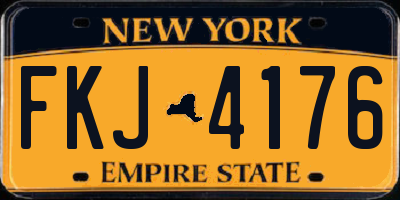 NY license plate FKJ4176