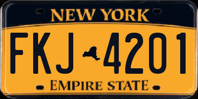NY license plate FKJ4201