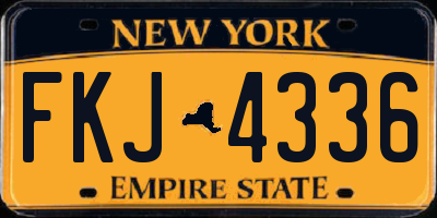 NY license plate FKJ4336
