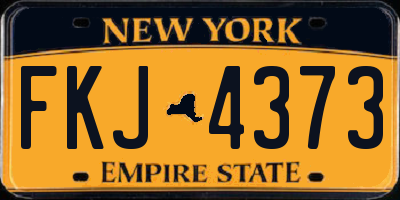 NY license plate FKJ4373